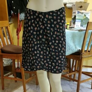 Faded Glory Vintage Navy Floral Skirt Size Large
